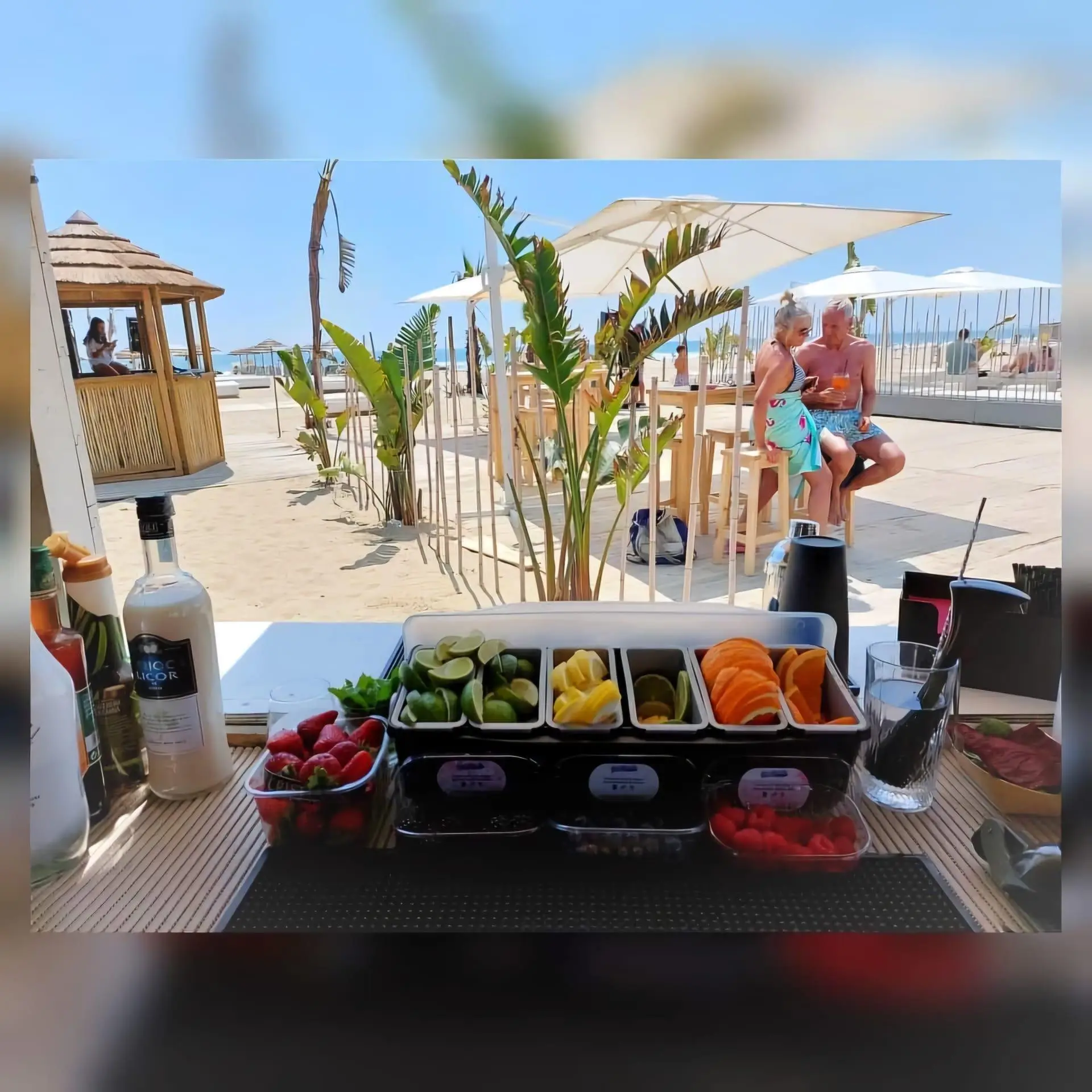 Beach bar counter with drinks Lido Azzurro