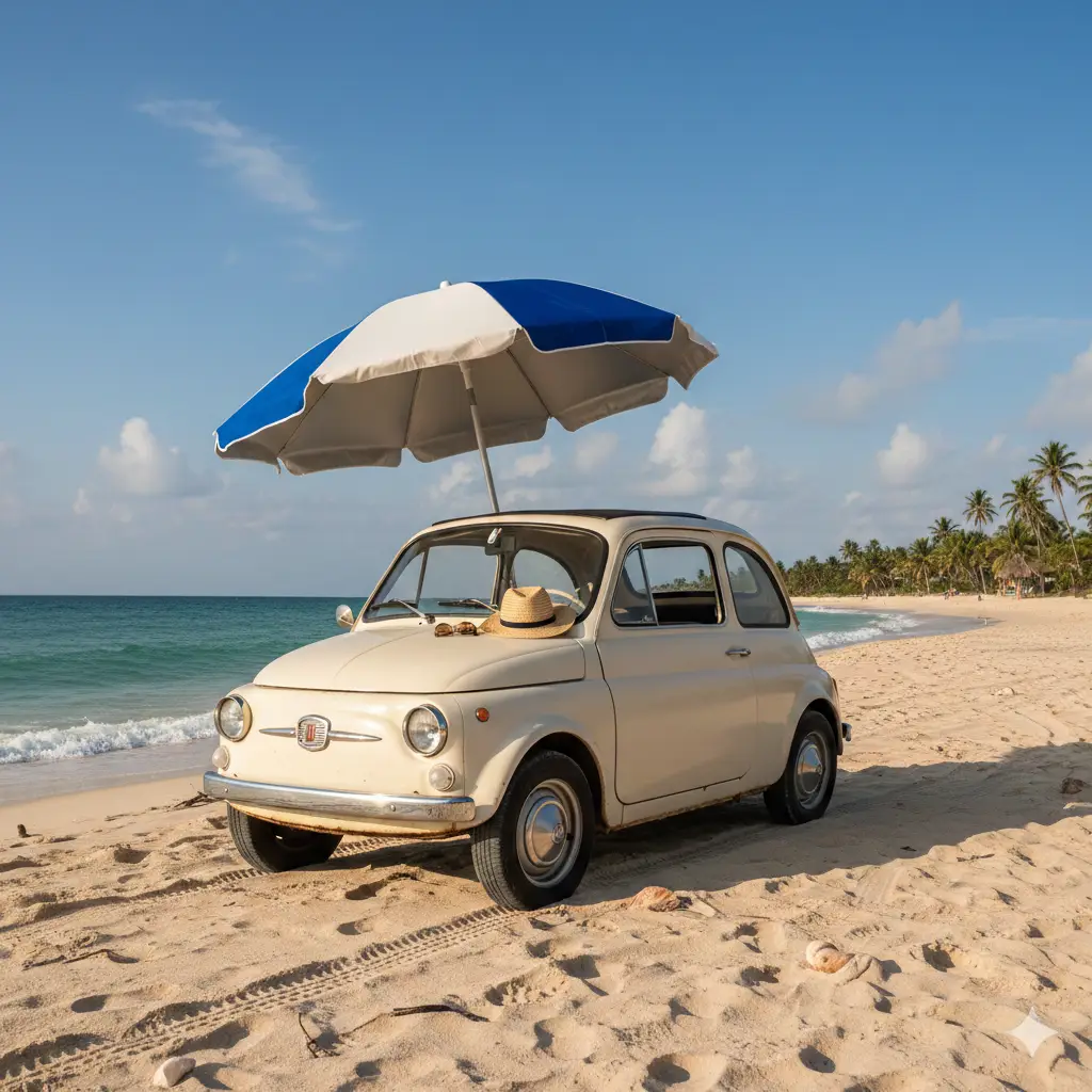 File organizzate di ombrelloni lungo il litorale catanese